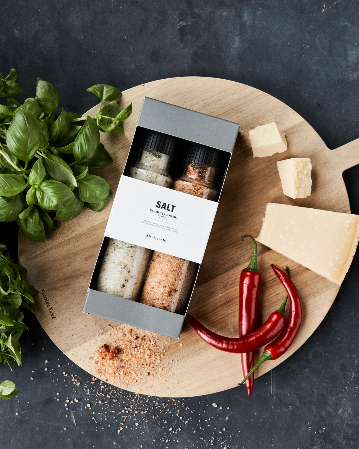 Giftbox, Parmesan & Basil Salt and Chilli Salt