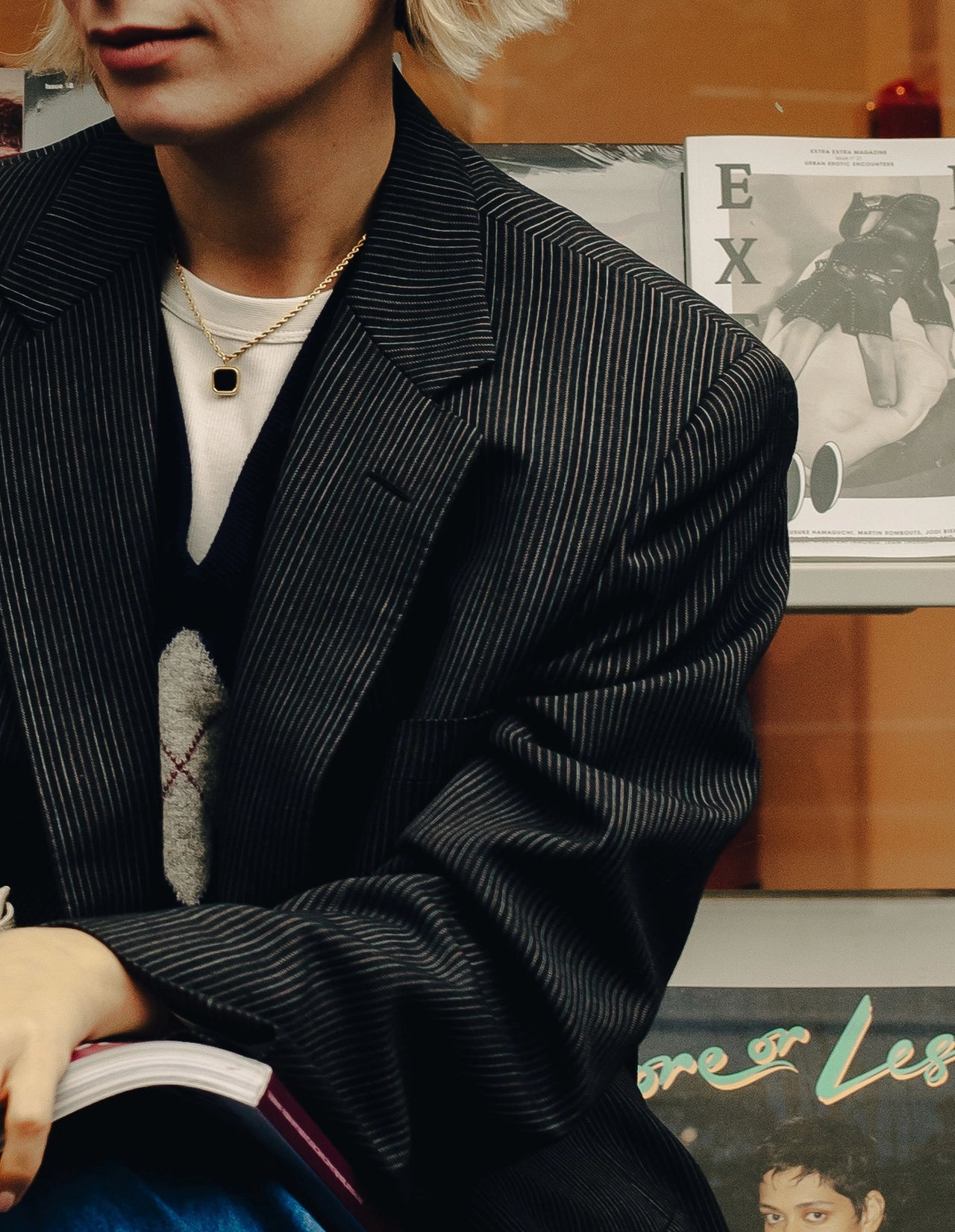 Gold Rope Chain Pendant Necklace