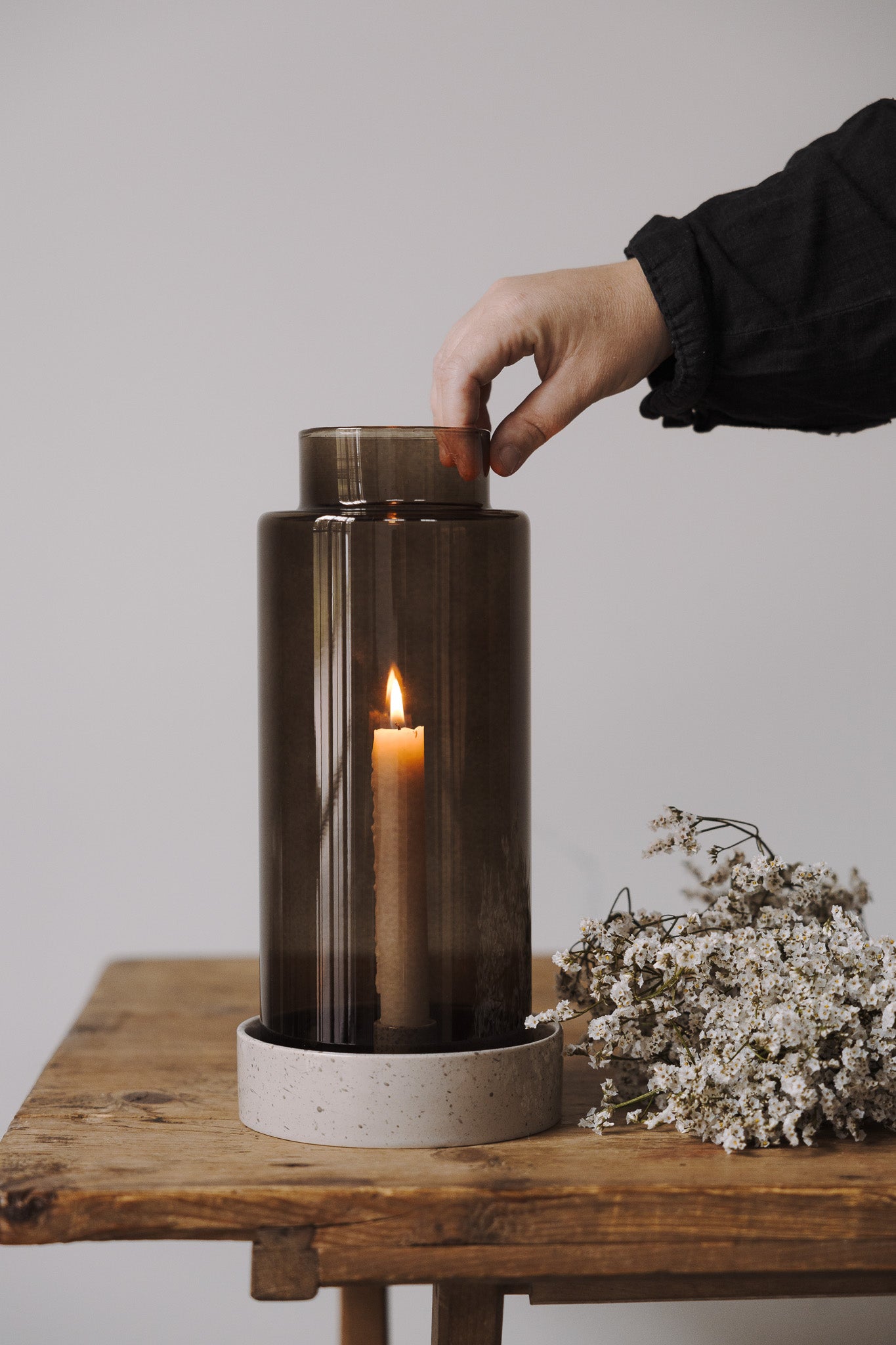 Storm Glass Cylinder in Smoke Brown