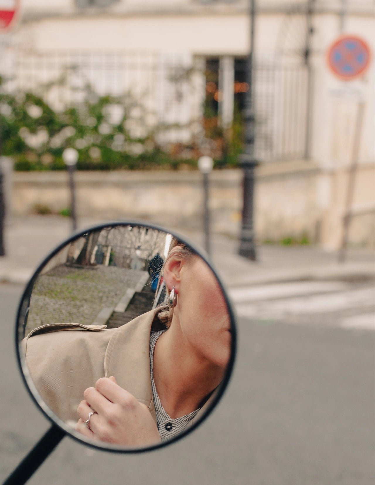 Silver Bold Crescent Hoop Earrings