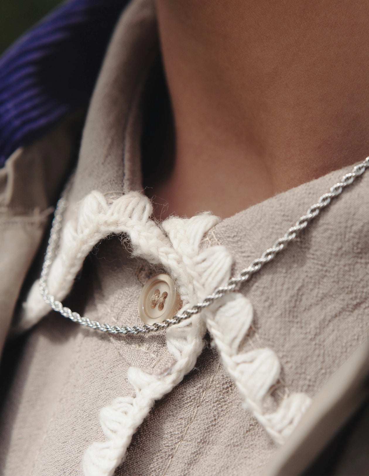 Silver Rope Twist Chain Necklace | Waterproof