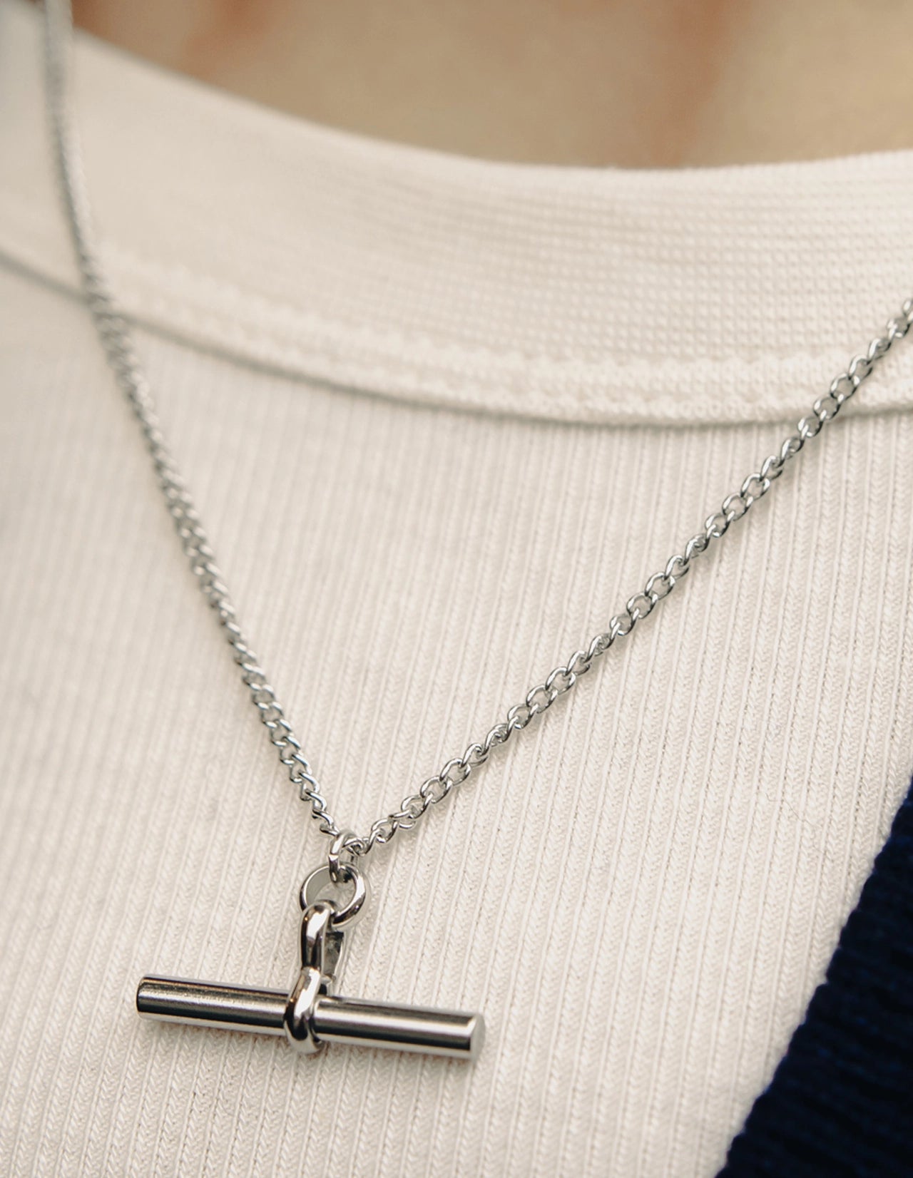 Silver T-Bar Chain Necklace