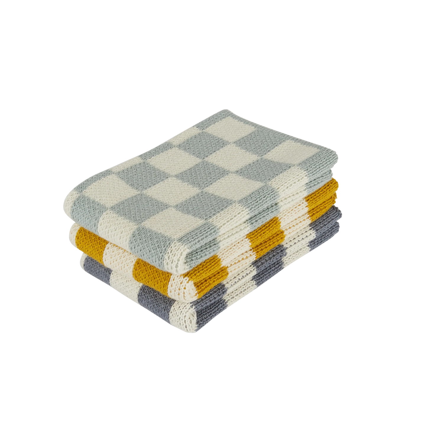 Checkered Dishcloths Aqua