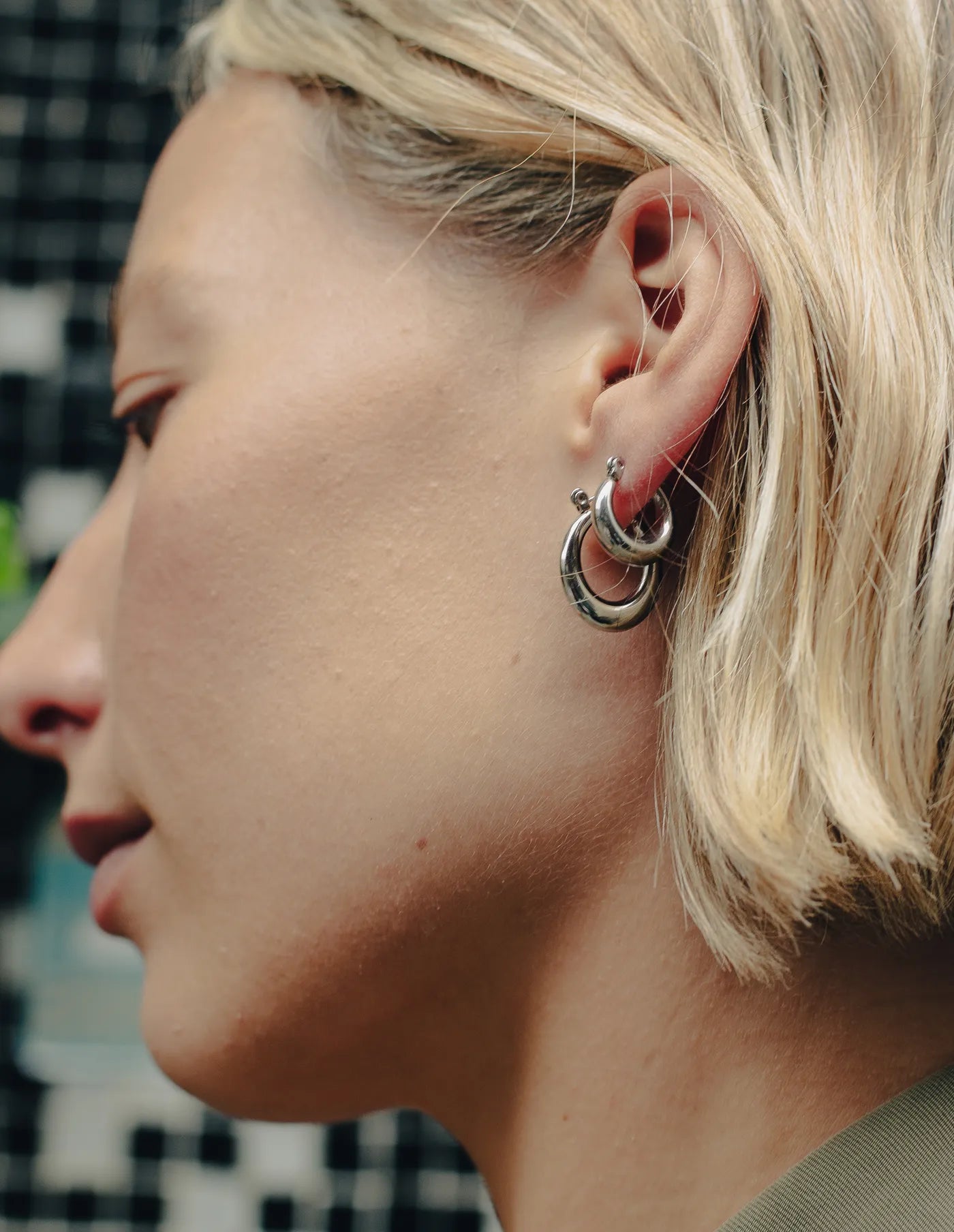 Silver Mini Crescent Hoop Earrings