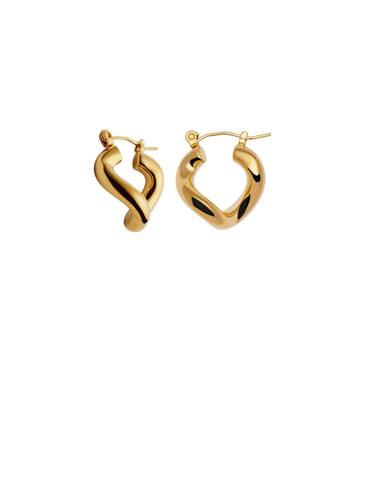 Gold Fluid Hoop Earrings | Waterproof