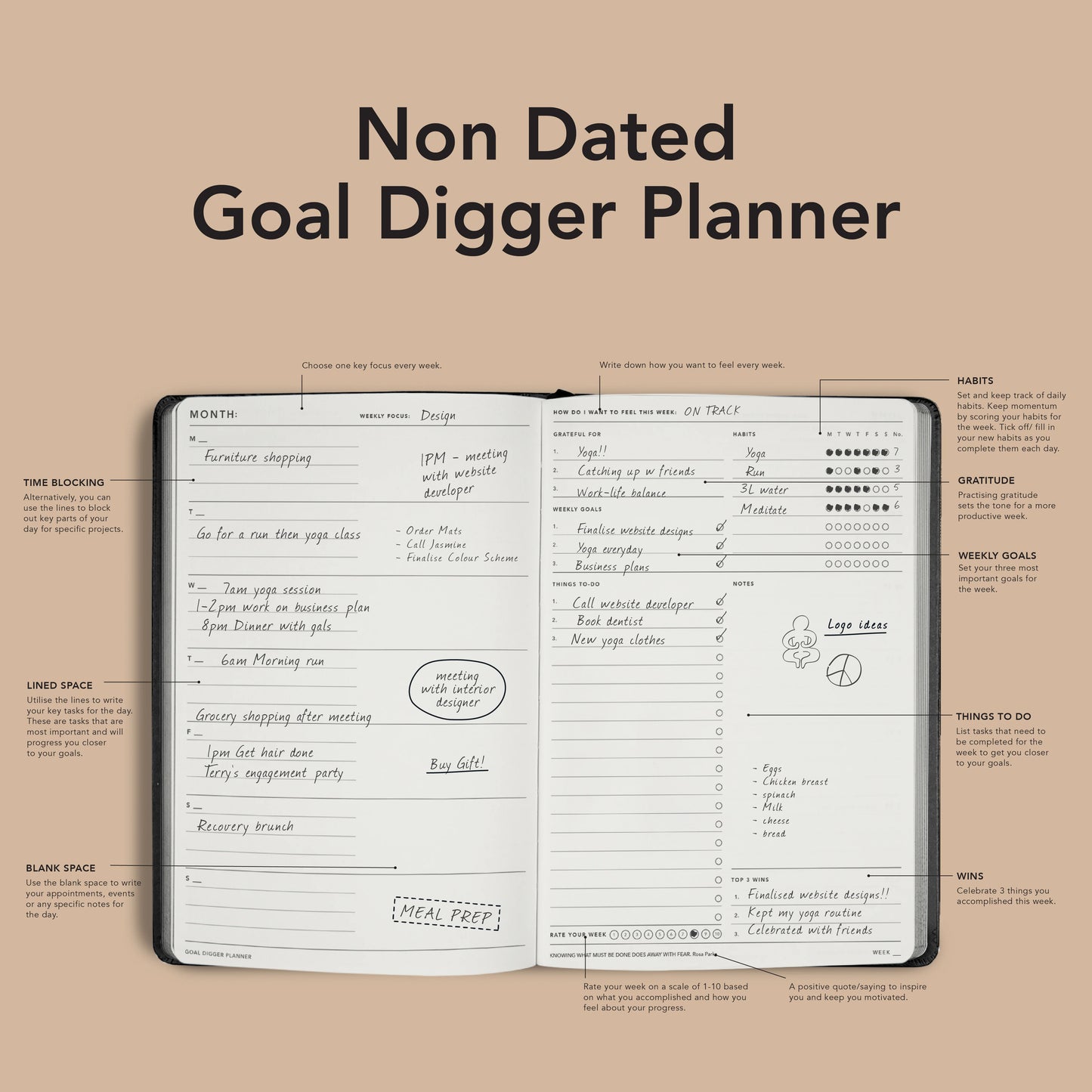 Non-Dated Goal Digger Diary | B5 Classic