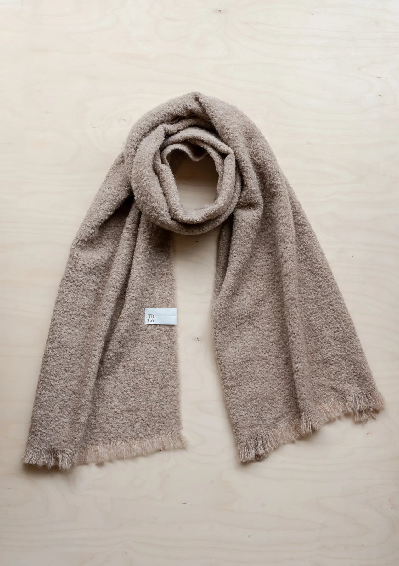 Alpaca Oversized Scarf in Oatmeal