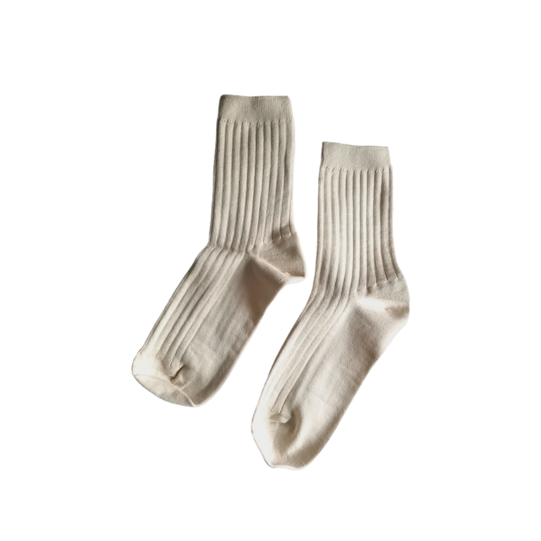 Her Socks Mercerised Combed in Porcelain Colour
