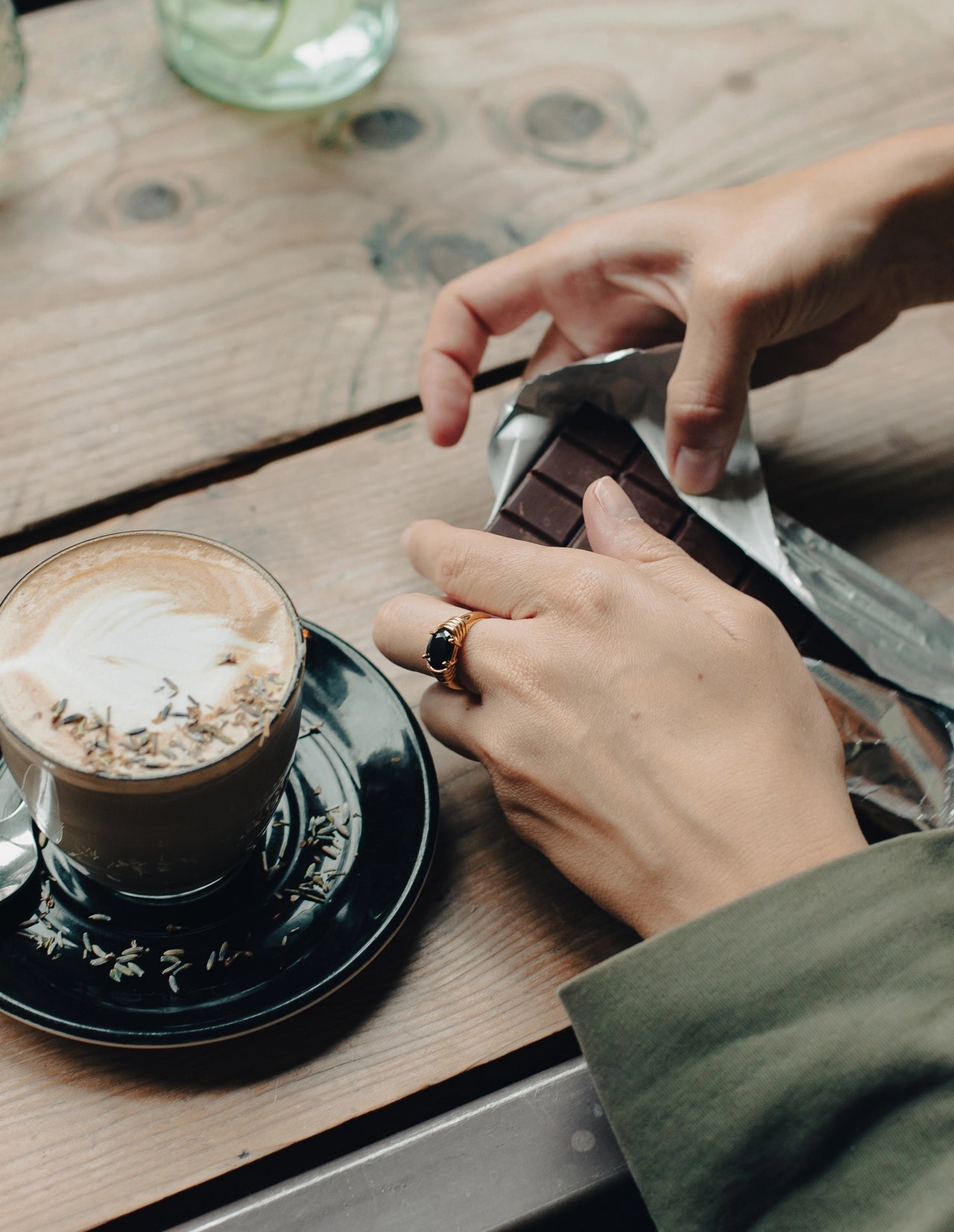 Gold and Black Gemstone Ring