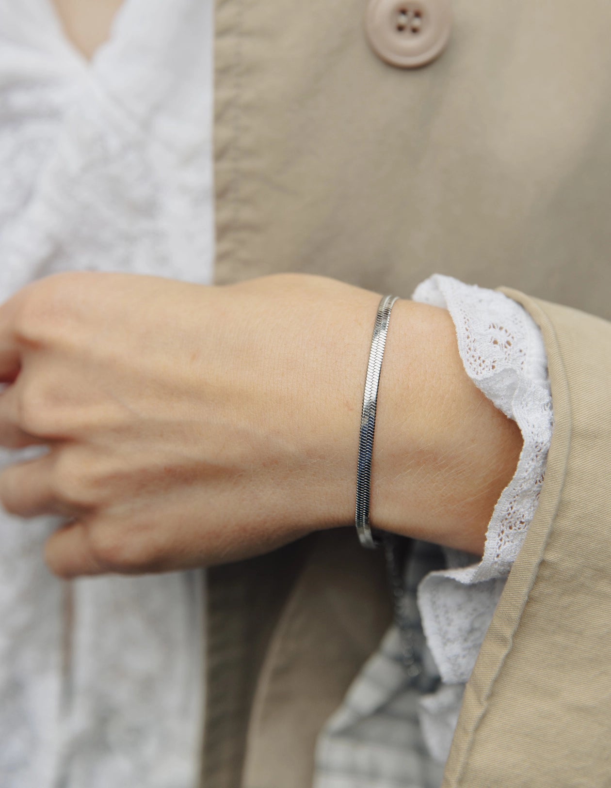 Silver Snake Chain Bracelet | Waterproof