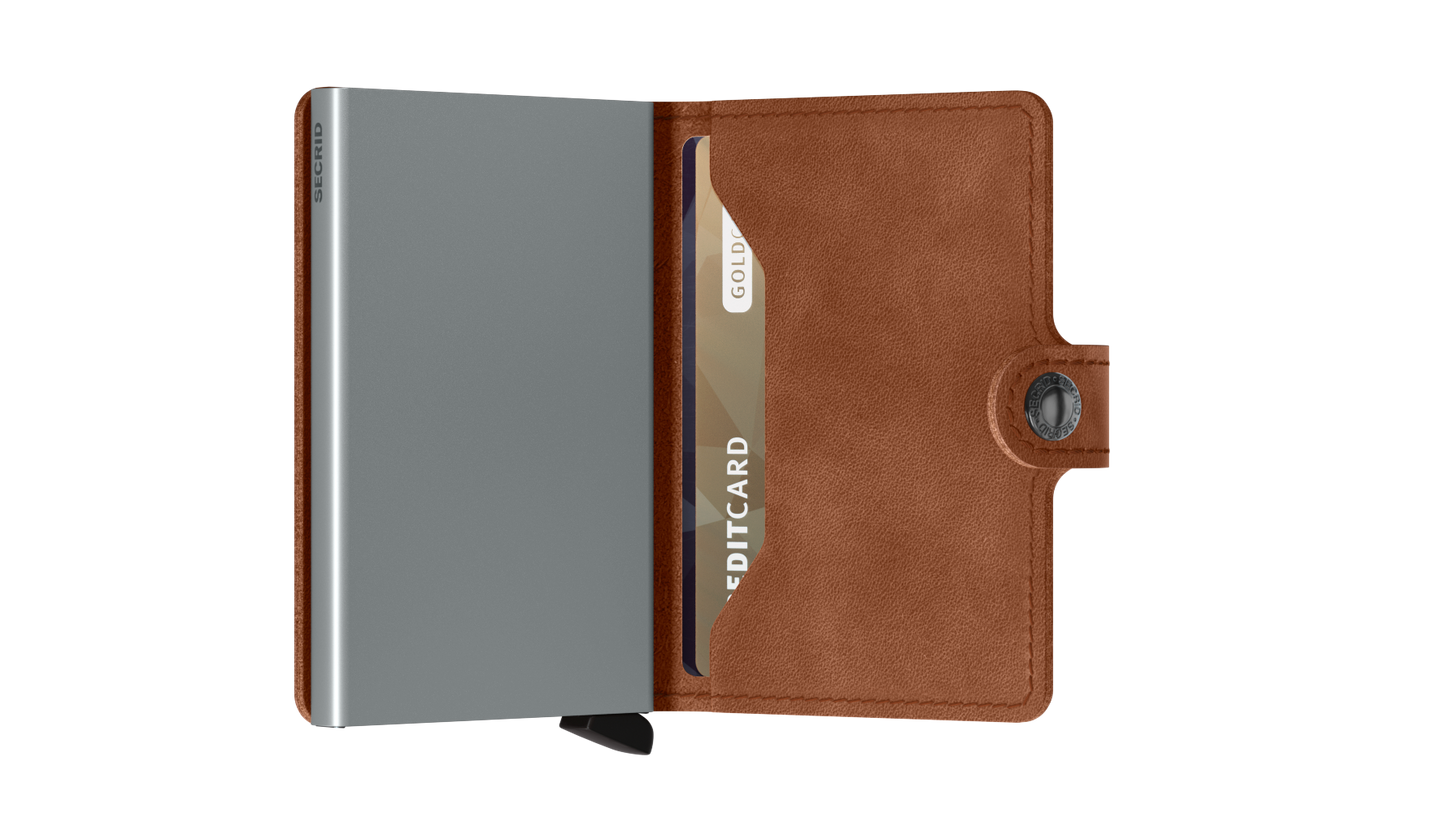 Miniwallet Vintage Cognac-Silver