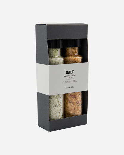 Giftbox, Parmesan & Basil Salt and Chilli Salt