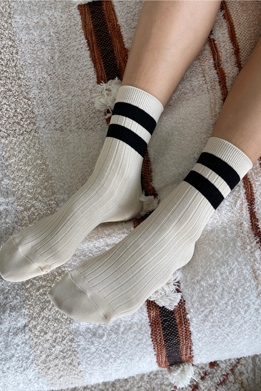 Her Socks in Bold Varsity Stripe