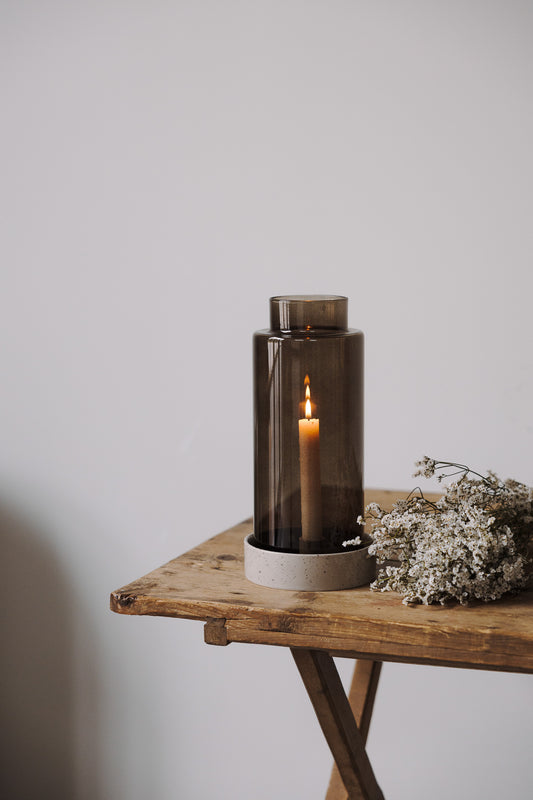 Storm Glass Cylinder in Smoke Brown