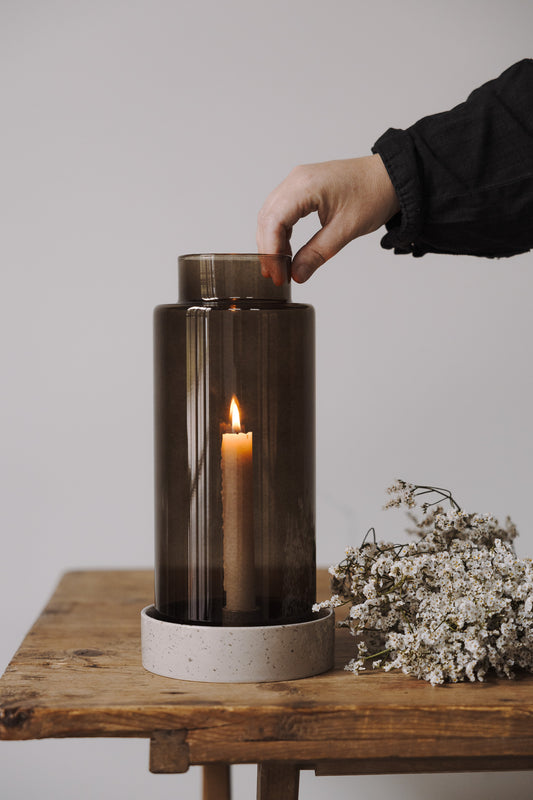 Storm Glass Cylinder in Smoke Brown