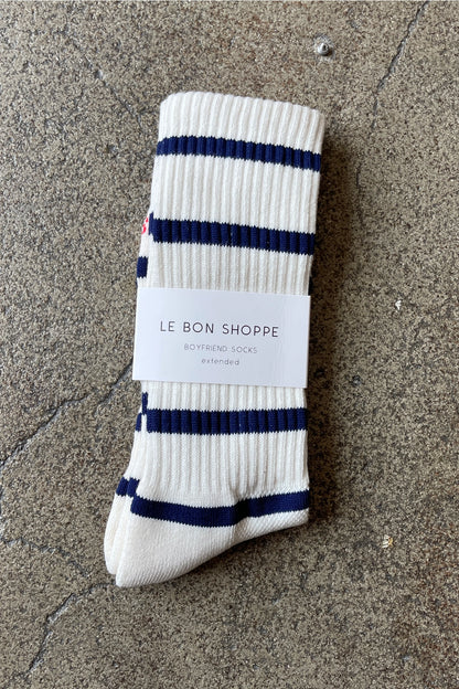 Boyfriend Extended Socks in Sailor Stripe