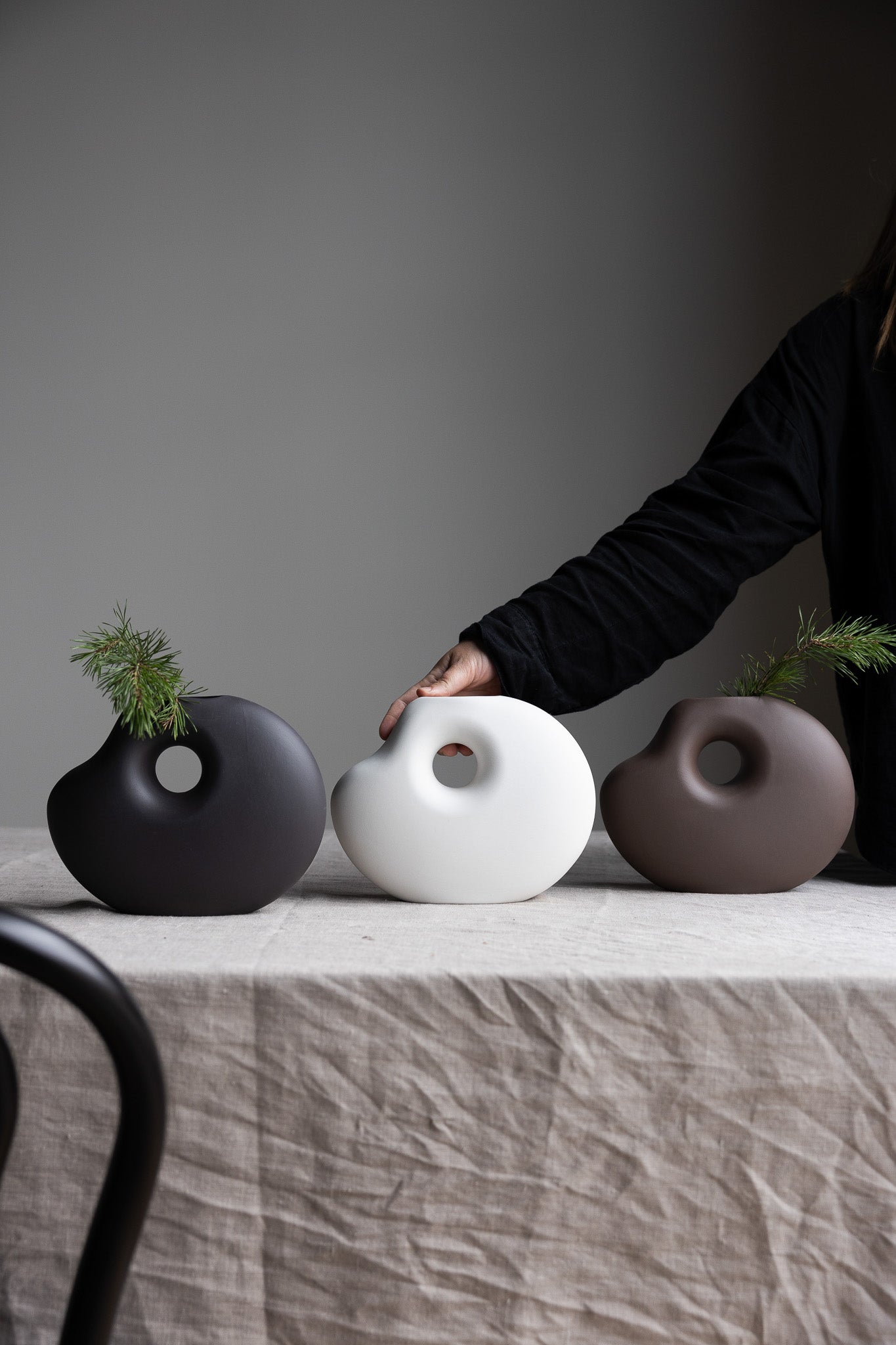 Lunden Dark Grey Ceramic Vase