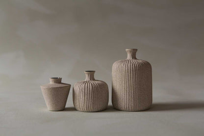 Vase Bottle Medium Sand Light Stripe