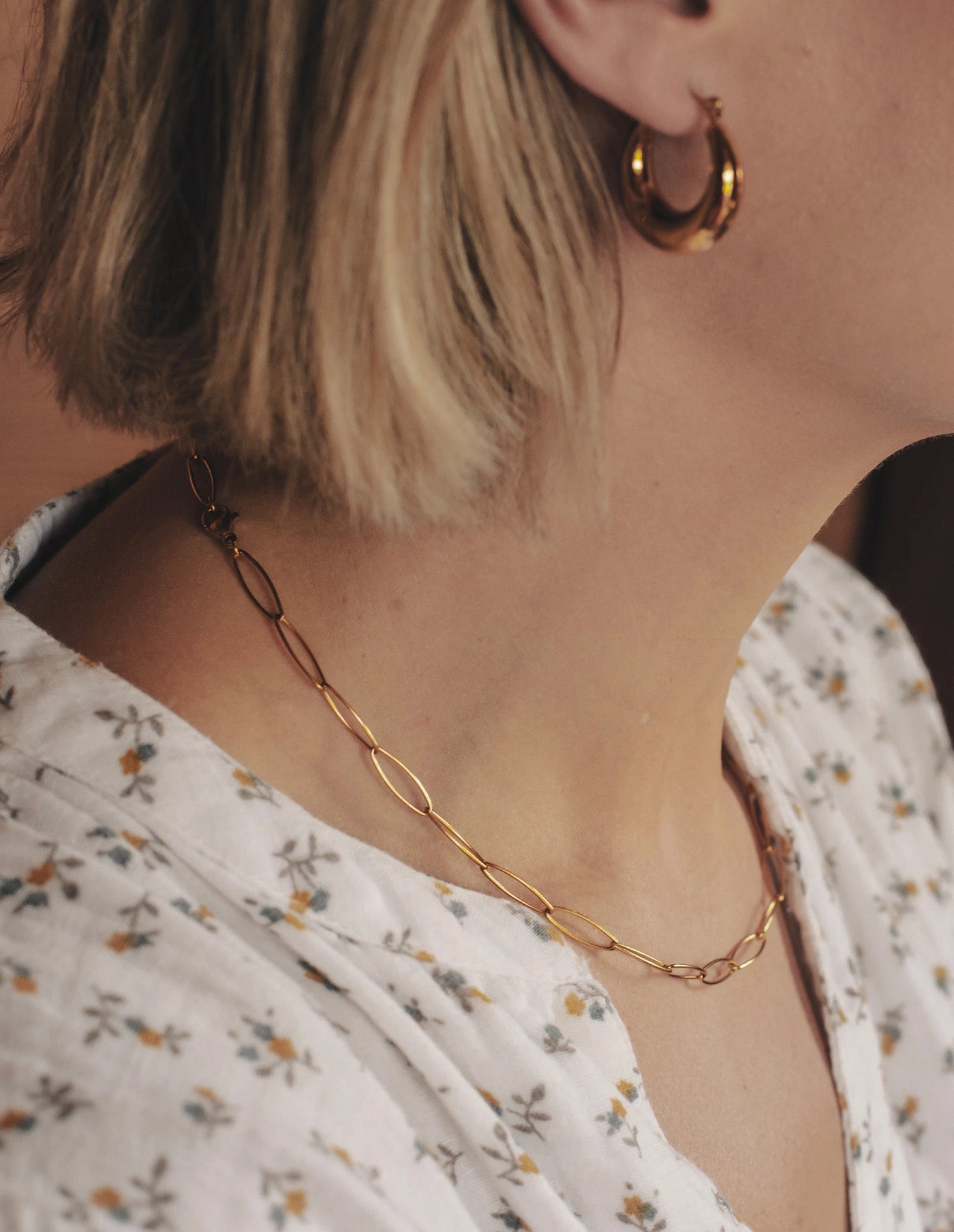 Gold Dainty Chain Link Necklace