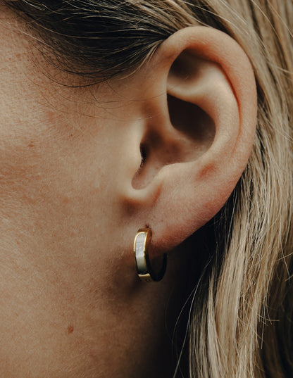 Gold Shell Huggie Earrings