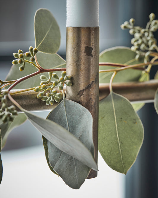 Maxi, Antique Brass Finish Candleholder