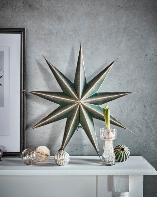 Christmas Green & Champagne Star
