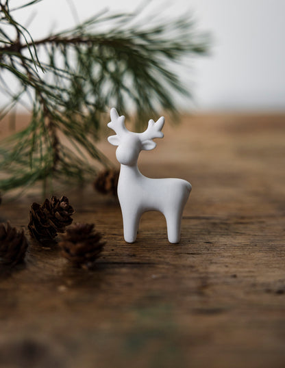 Sten The Reindeer | White Ceramic Decor