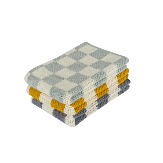 Checkered Dishcloths Aqua