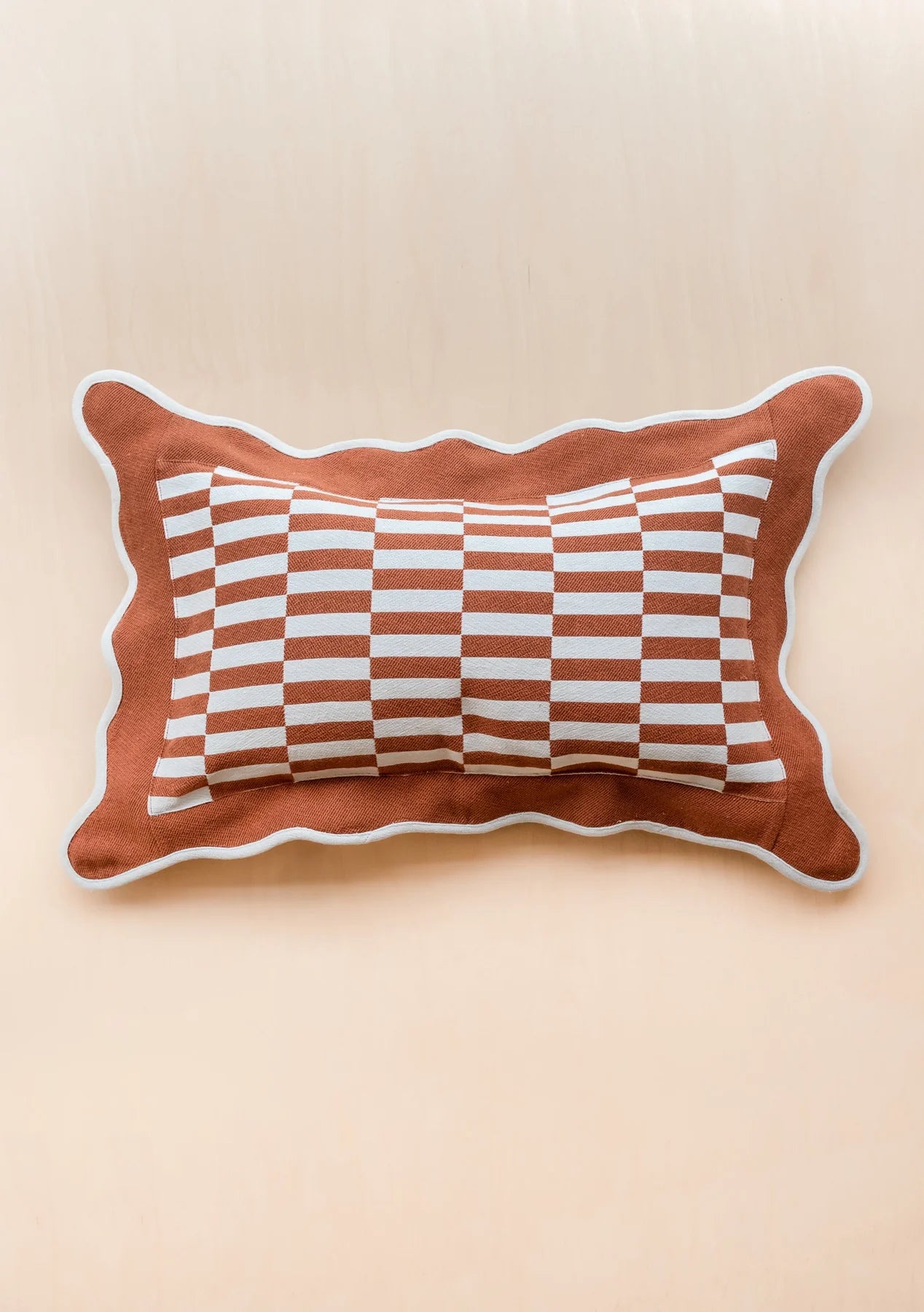 Cotton Cushion Cover | Rust Checkerboard