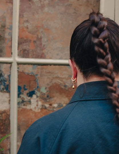 Gold Drop Hoop Earrings