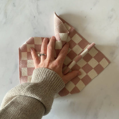 Checkered Dishcloth Pink