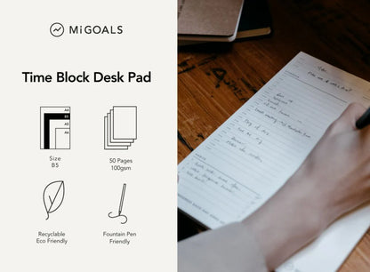 Desk Pad B5 | Time Block To Do List