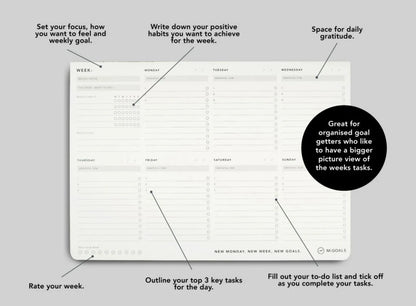 A4 Size Desk Pad | Weekly To Do List