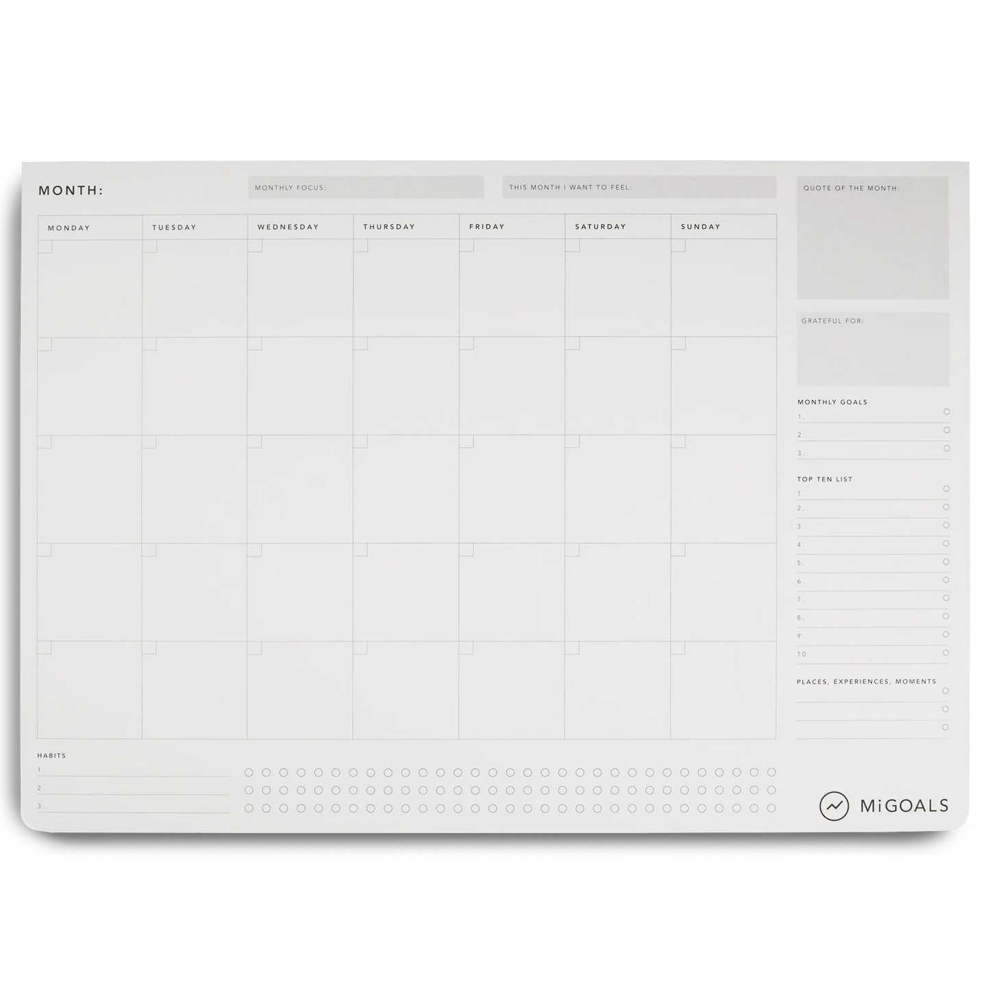 A3 Size Desk Pad | Monthly To Do List